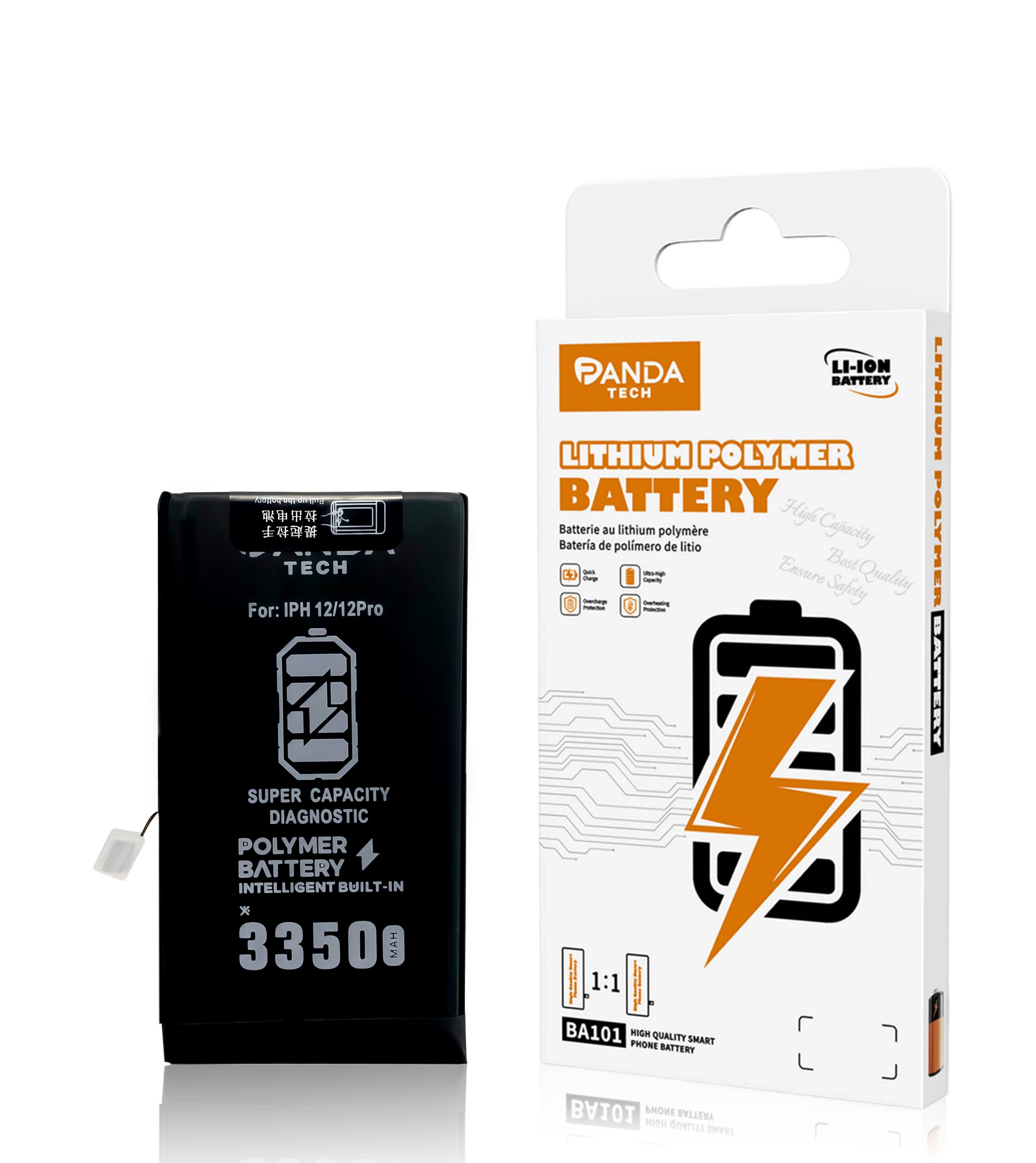 Batterie de diagnostic ultra-capacité iPhone 12/12 Pro (130% Plus Durable-Installation Directe – Aucun Pop-up / État 100%)