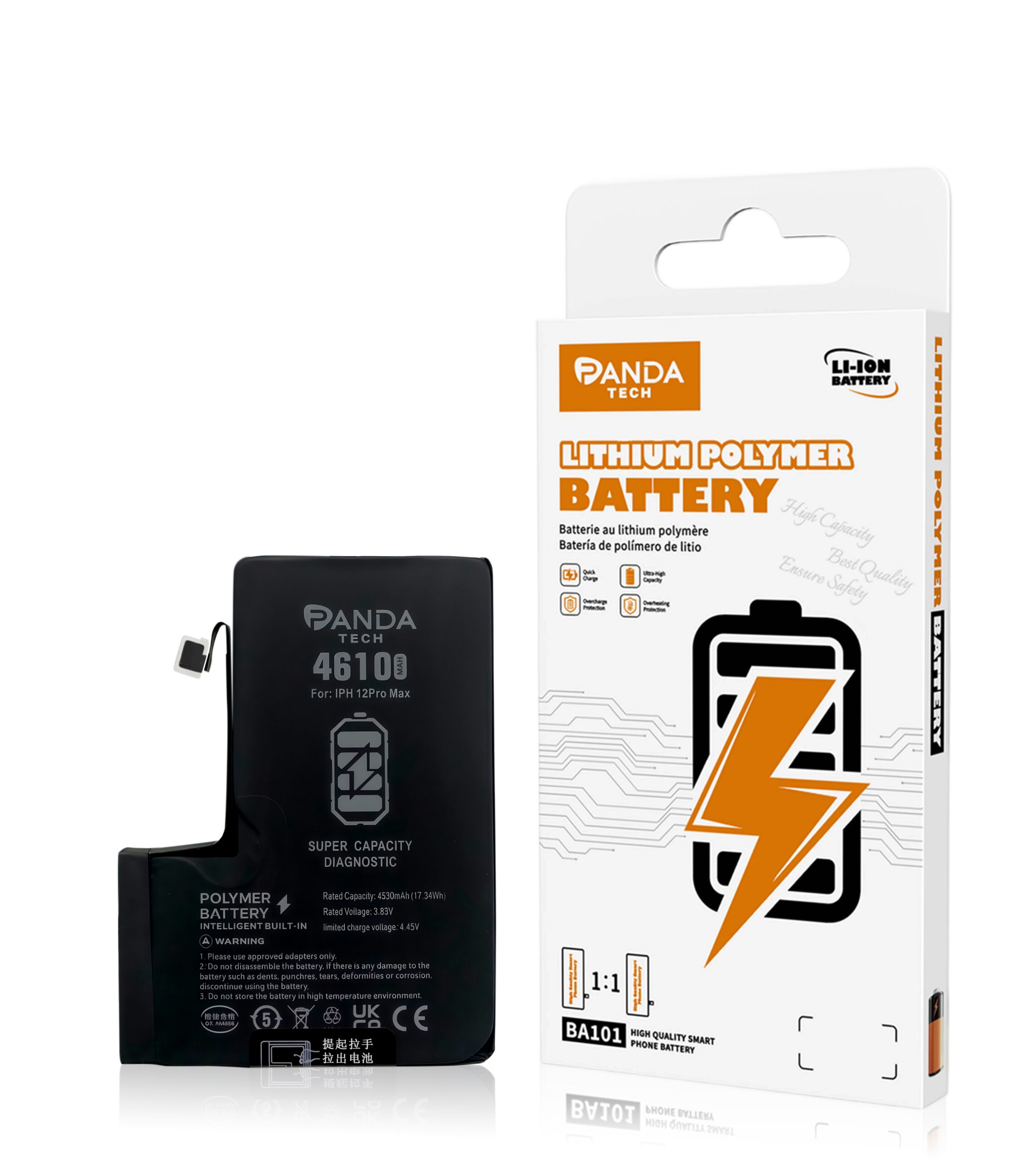 Batterie de diagnostic ultra-capacité iPhone 12 Pro Max (130% Plus Durable-Installation Directe – Aucun Pop-up / État 100%)