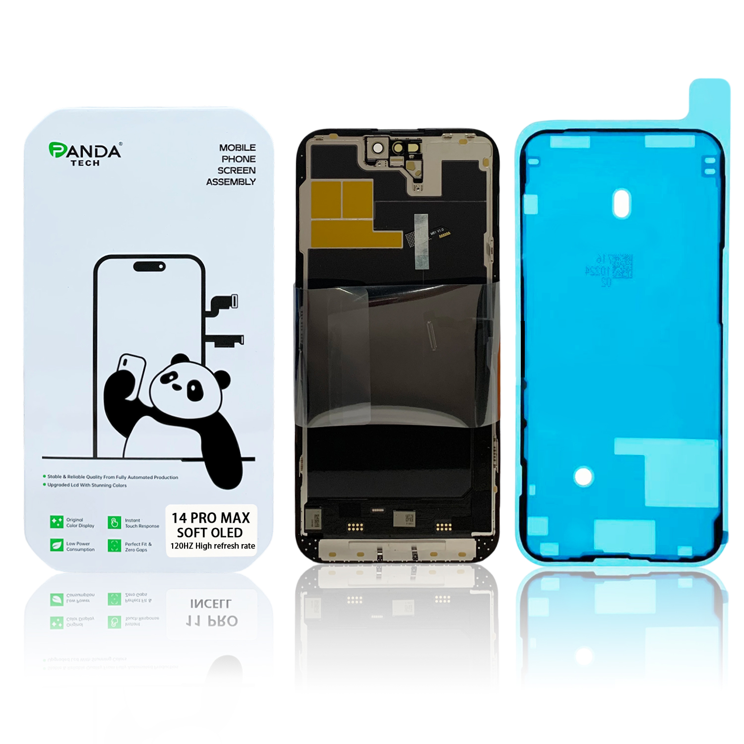 Ecran iPhone 14 Pro Max Complet Vitre Tactile LCD Qualite SOFT OLED 120Hz Fréquence de rafraîchissement élevée (Panda Select)