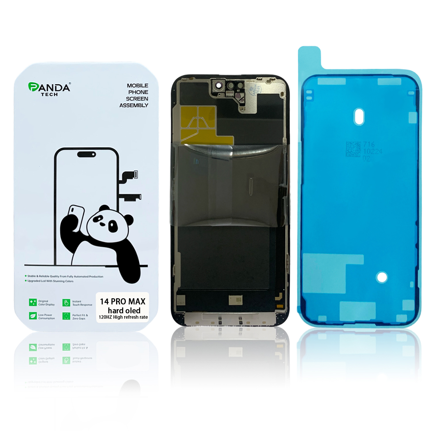 Ecran iPhone 14 Pro Max Complet Vitre Tactile LCD Qualite HARD OLED 120Hz Fréquence de rafraîchissement élevée (Panda Select)
