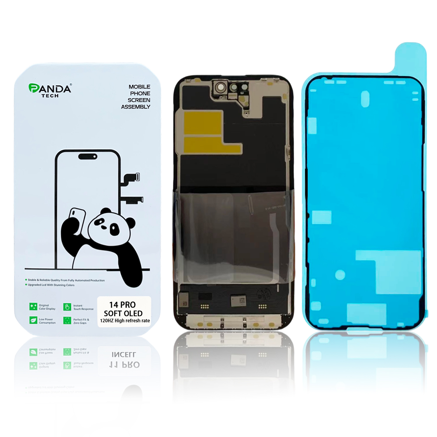 Ecran iPhone 14 Pro Complet Vitre Tactile LCD Qualite SOFT OLED 120Hz Fréquence de rafraîchissement élevée (Panda Select)