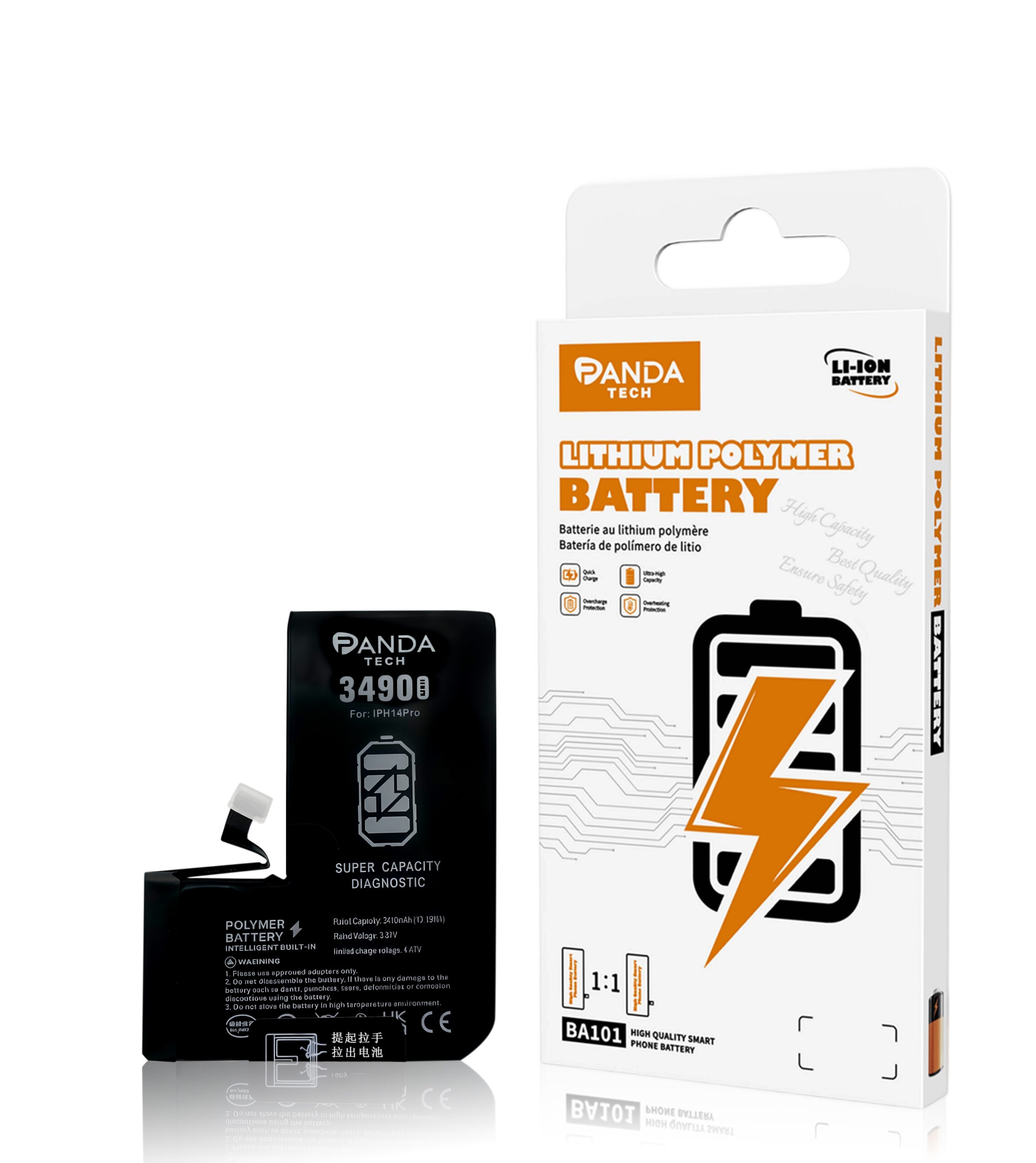 Batterie de diagnostic ultra-capacité iPhone 14 Pro (130% Plus Durable-Installation Directe – Aucun Pop-up / État 100%)