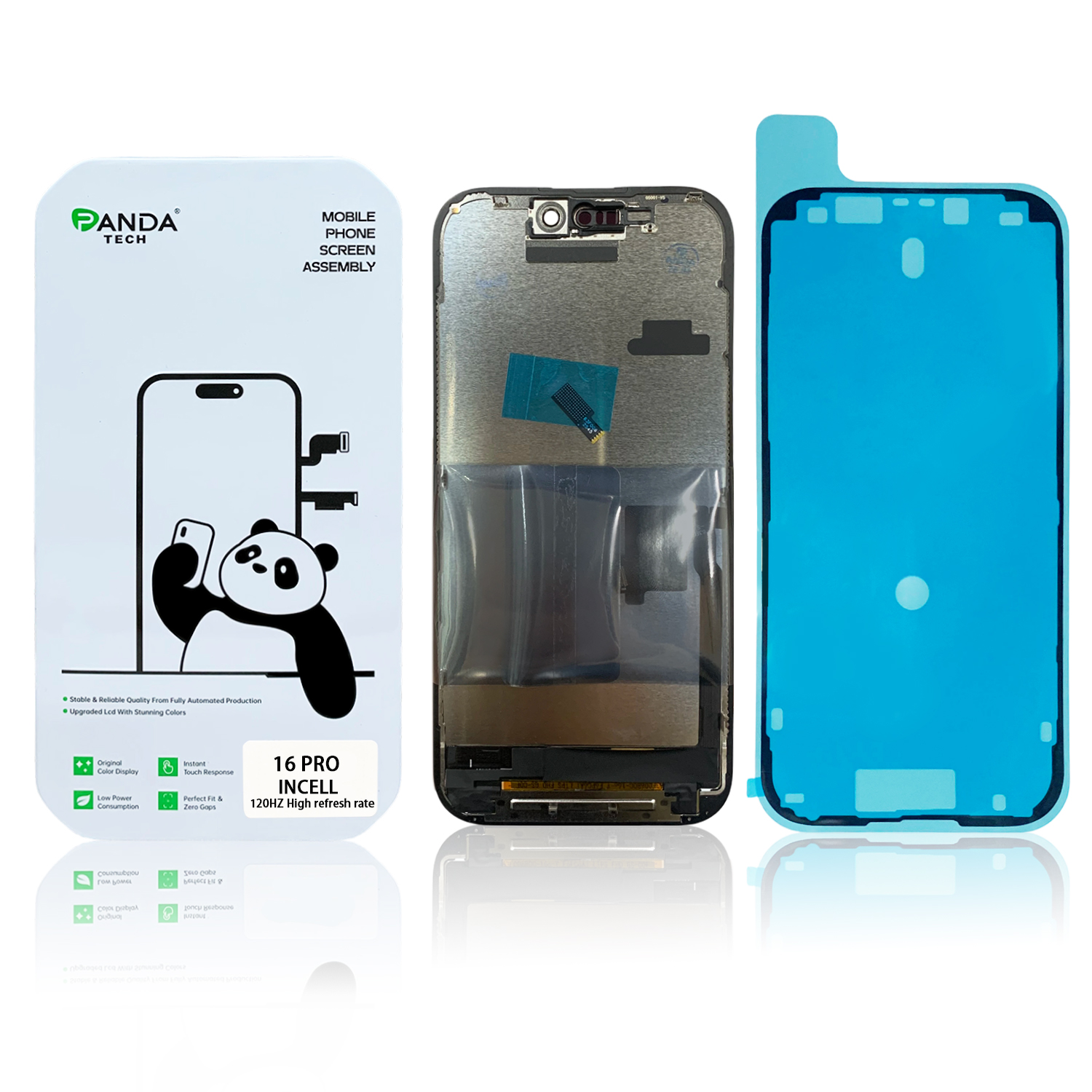 Ecran iPhone 16 Pro Complet Vitre Tactile LCD Qualite FHD 120Hz Fréquence de rafraîchissement élevée (Panda Select)