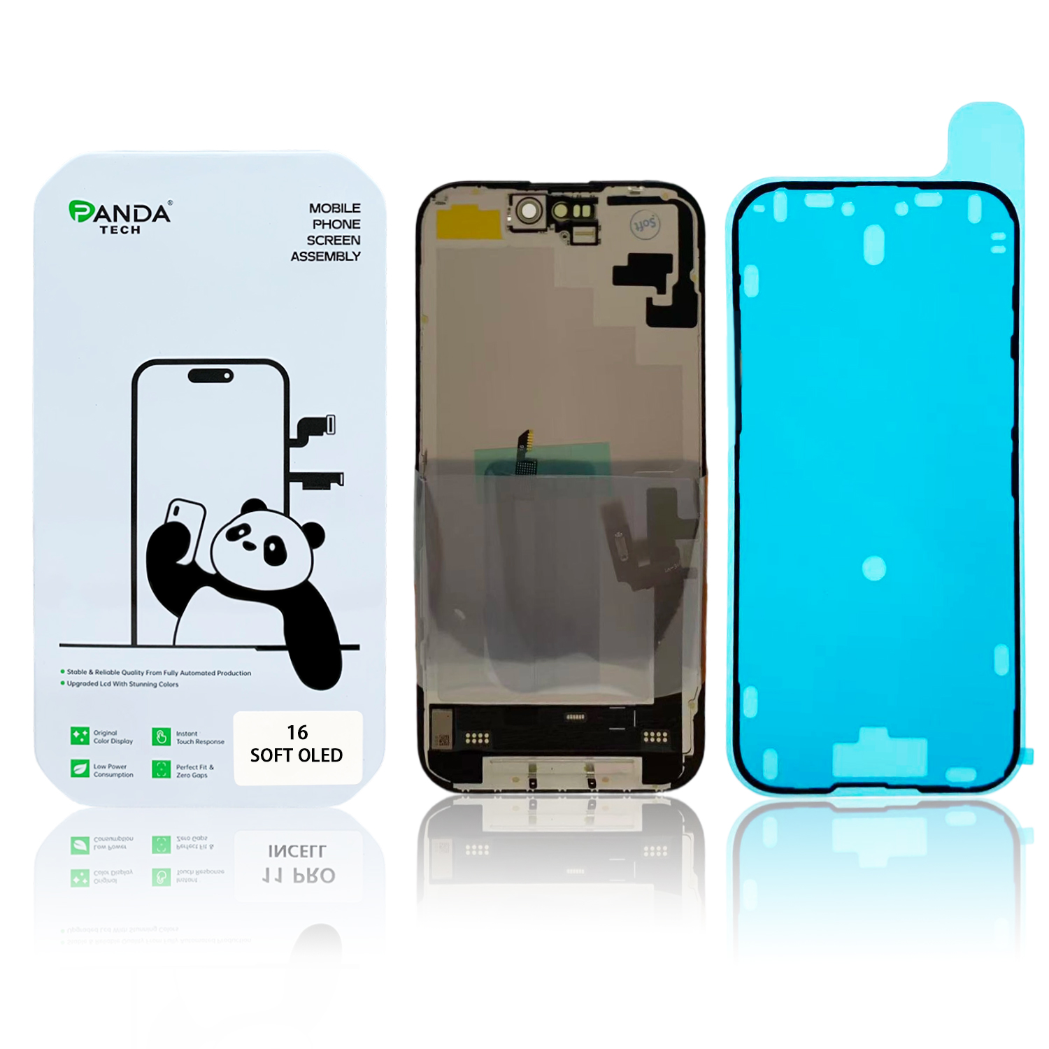 Ecran iPhone 16 Complet Vitre Tactile LCD Qualite SOFT OLED (Panda Select)