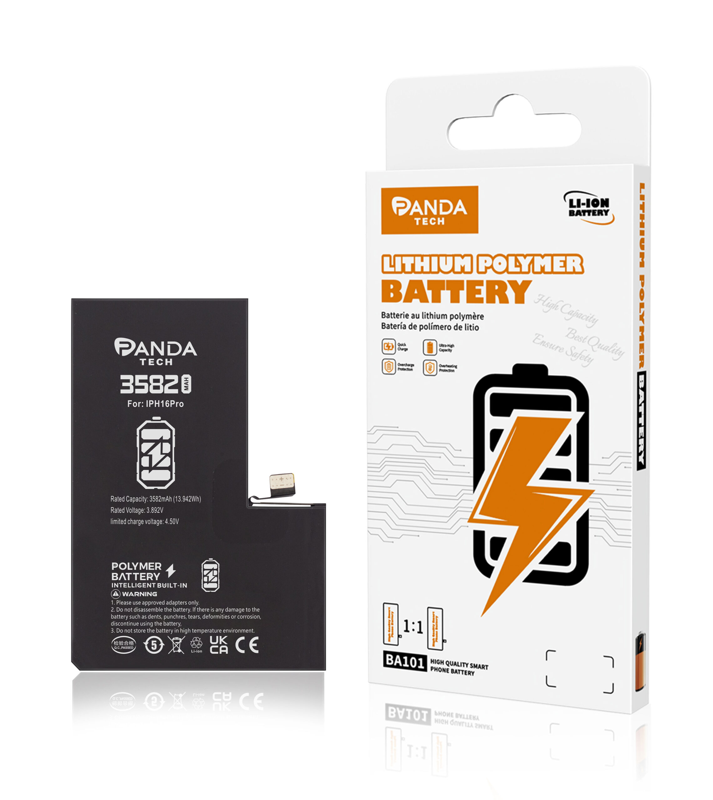 Batterie iPhone 16 Pro 3582mAh + Adhésifs (Puce Ti – PANDA TECH)