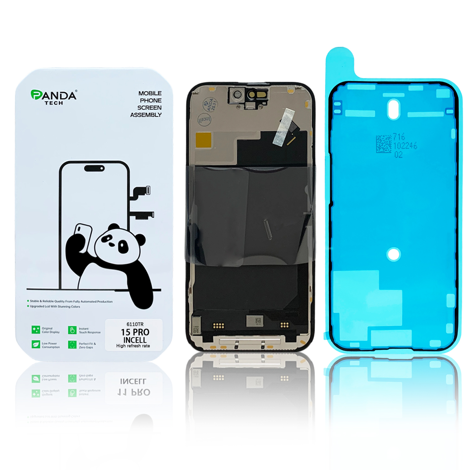 Ecran iPhone 15 Pro Complet Vitre Tactile LCD Qualite FHD (Panda Select)