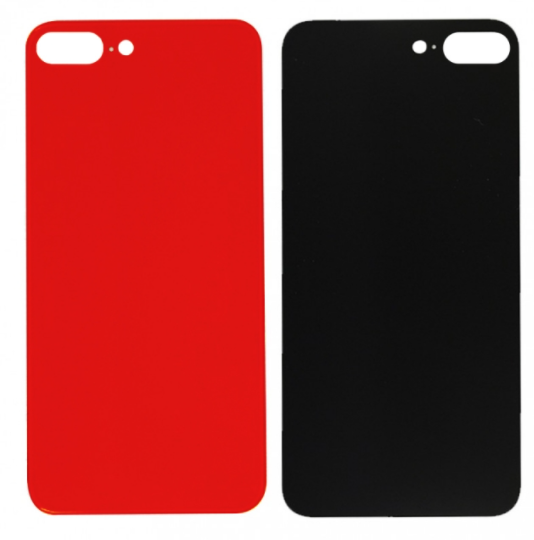 Vitre Arriere Cache Batterie Grand Trou iPhone 8 Plus Rouge No Logo