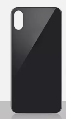 Vitre Arriere Cache Batterie Grand Trou iPhone XS Noir No Logo