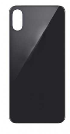 Vitre Arriere Cache Batterie Grand Trou iPhone XS Max Noir No Logo