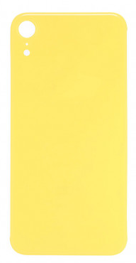 Vitre Arriere Cache Batterie Grand Trou iPhone XR Jaune No Logo