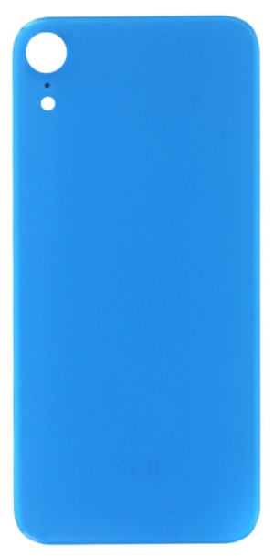Vitre Arriere Cache Batterie Grand Trou iPhone XR Bleu No Logo