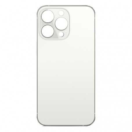 Vitre Arriere Cache Batterie Grand Trou iPhone 13 Pro Argent No Logo