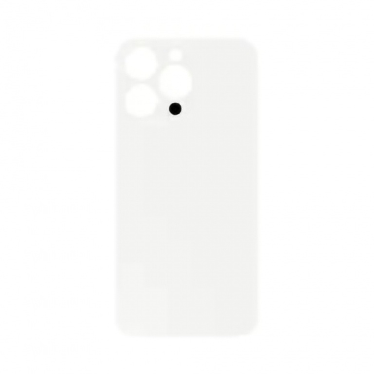 Vitre Arriere Cache Batterie Grand Trou iPhone 13 Pro Max Argent No Logo