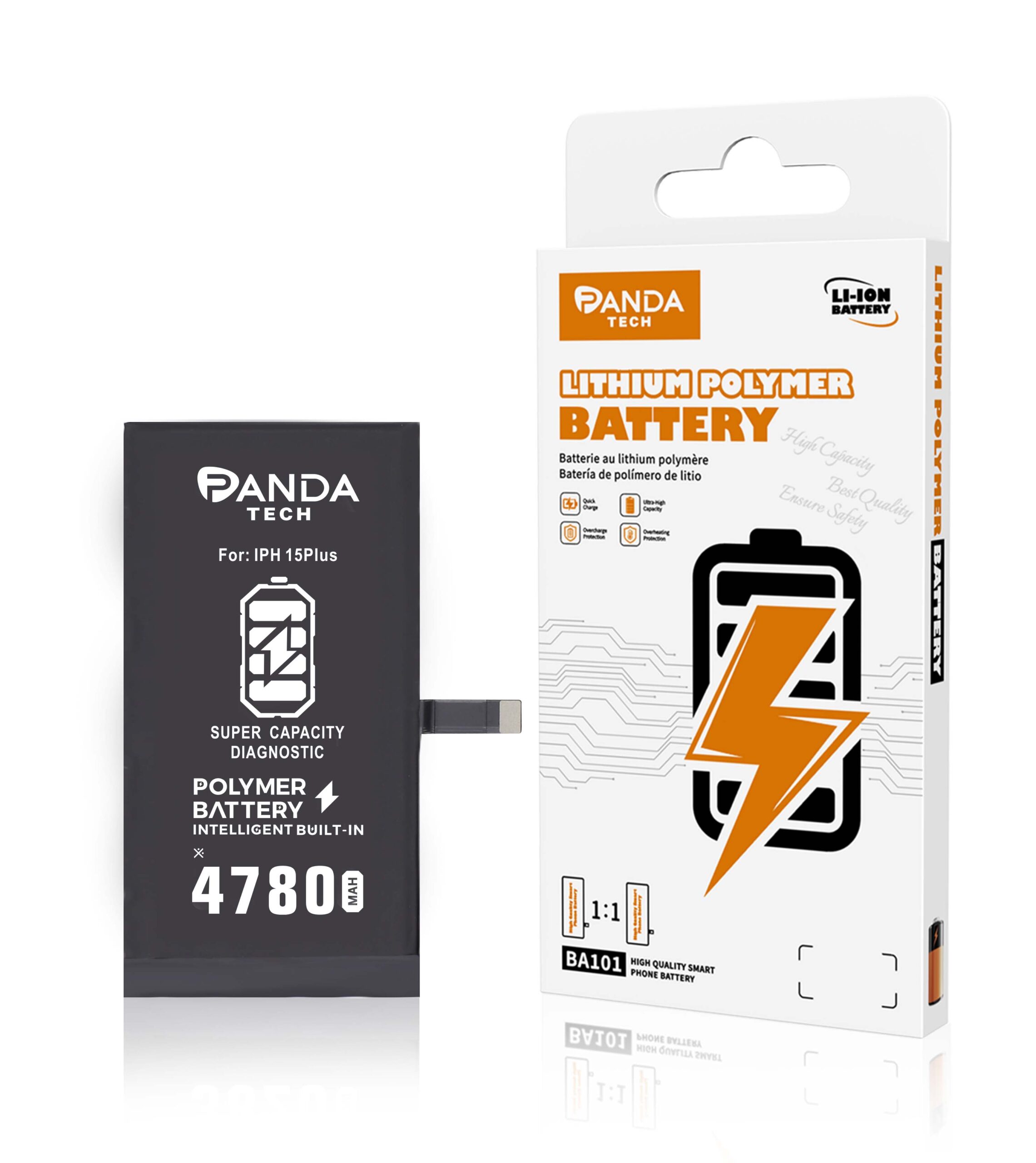 Batterie de diagnostic ultra-capacité iPhone 15 Plus (130% Plus Durable-Installation Directe – Aucun Pop-up / État 100%)