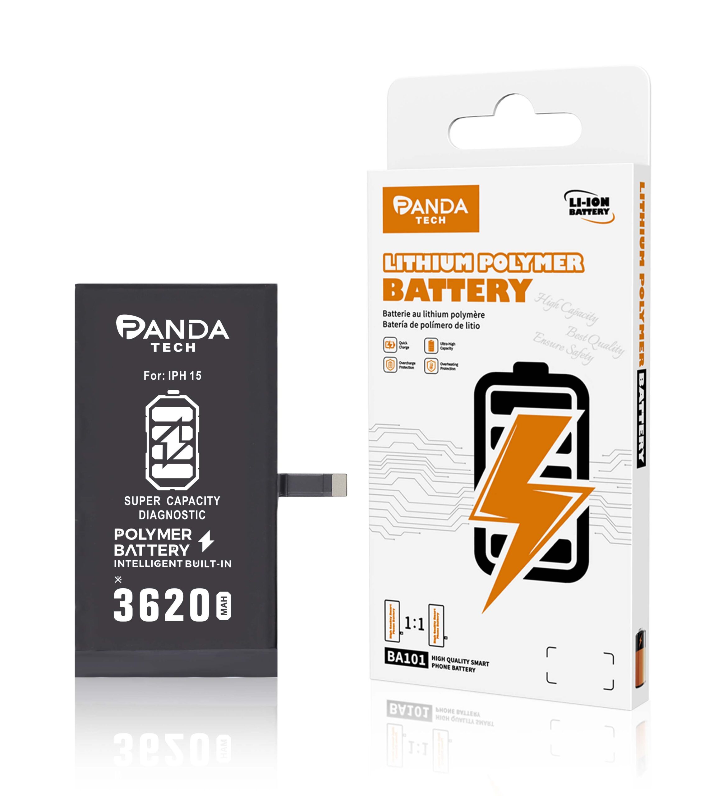 Batterie de diagnostic ultra-capacité  iPhone 15 (130% Plus Durable-Installation Directe – Aucun Pop-up / État 100%)