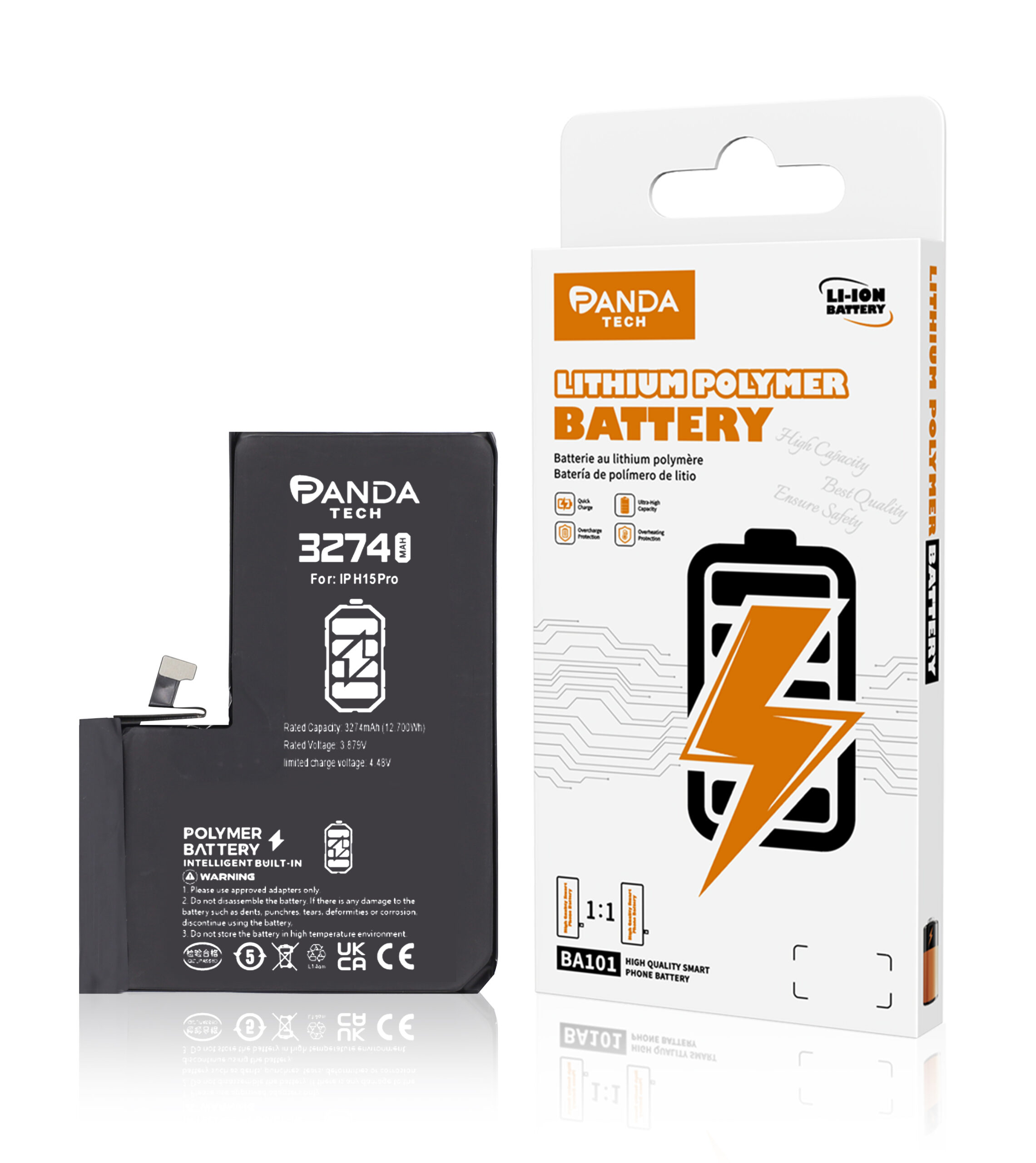 Batterie iPhone 15 Pro 3274mAh-Decode Version With Percentage – Aucun Pop-up (PANDA TECH)
