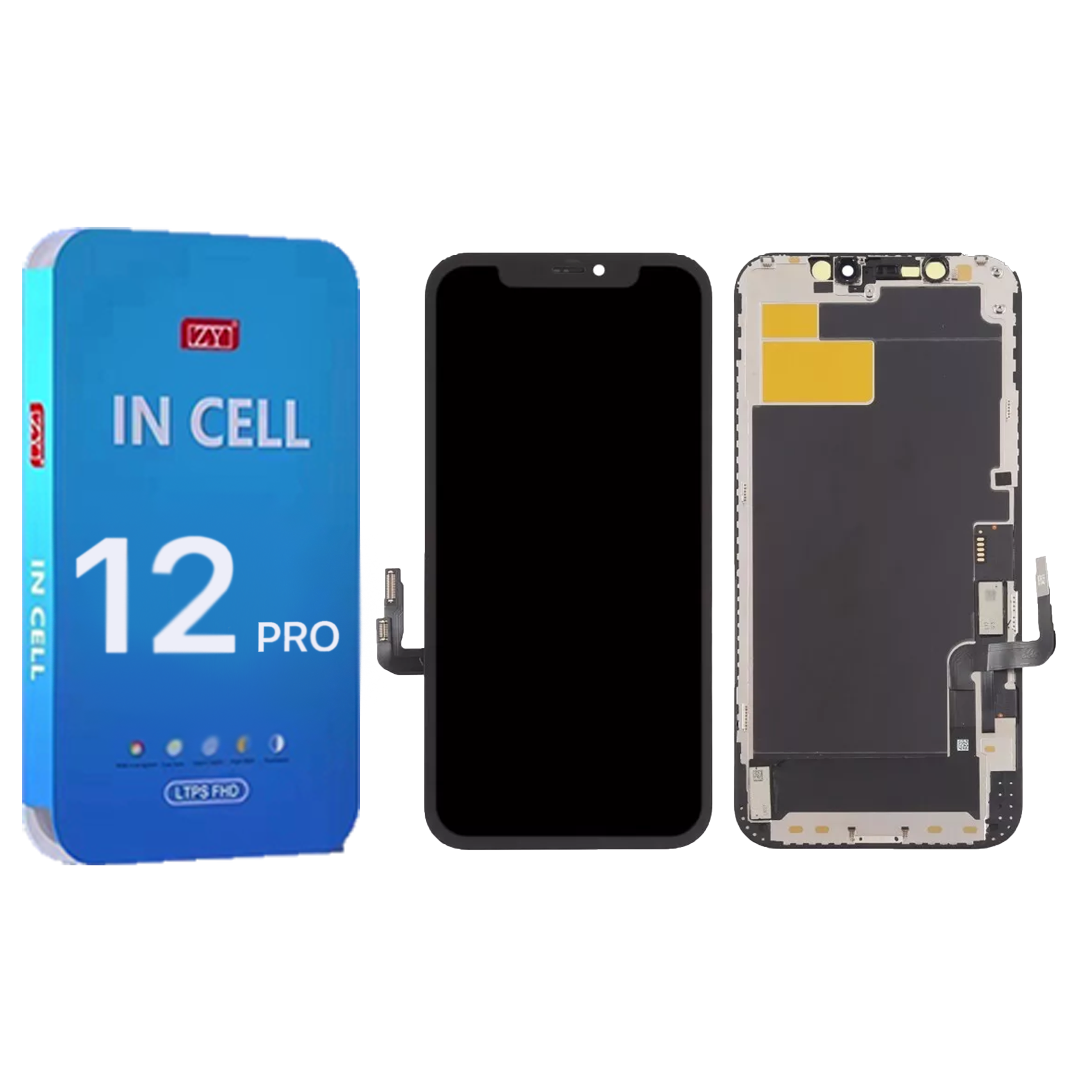 Ecran iPhone 12 / 12 Pro Complet Vitre Tactile LCD Qualite ZY FHD 1170p