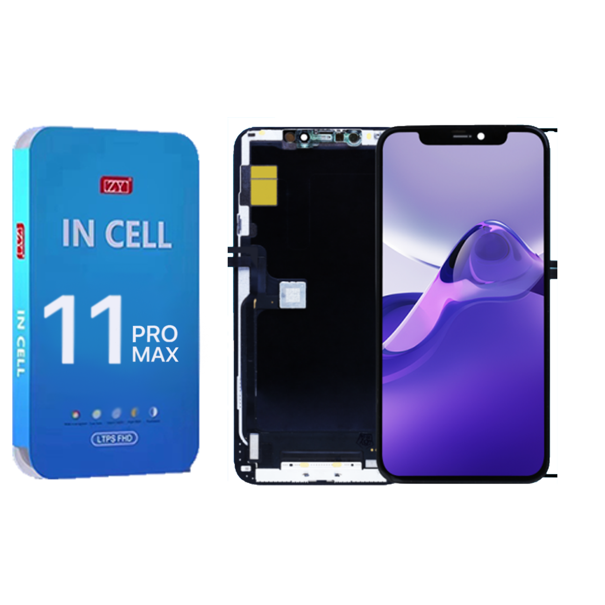 Ecran iPhone 11 Pro Max Complet Vitre Tactile LCD Qualite ZY FHD 1242p