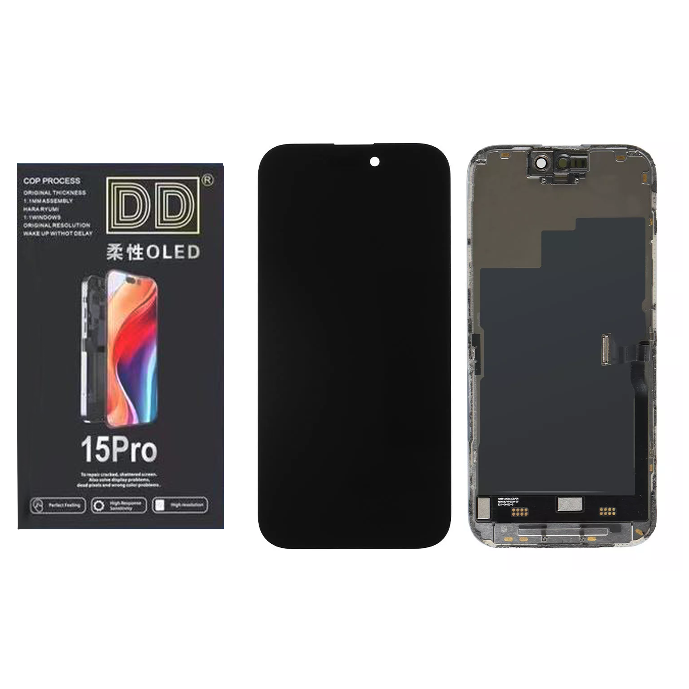 Ecran iPhone 15 Pro Complet Vitre Tactile Soft OLED LCD Qualite DD