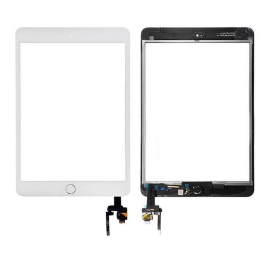 Écran tactile complet (Tactile + bouton Home + adhésif 3M) iPad Mini 3 Blanc