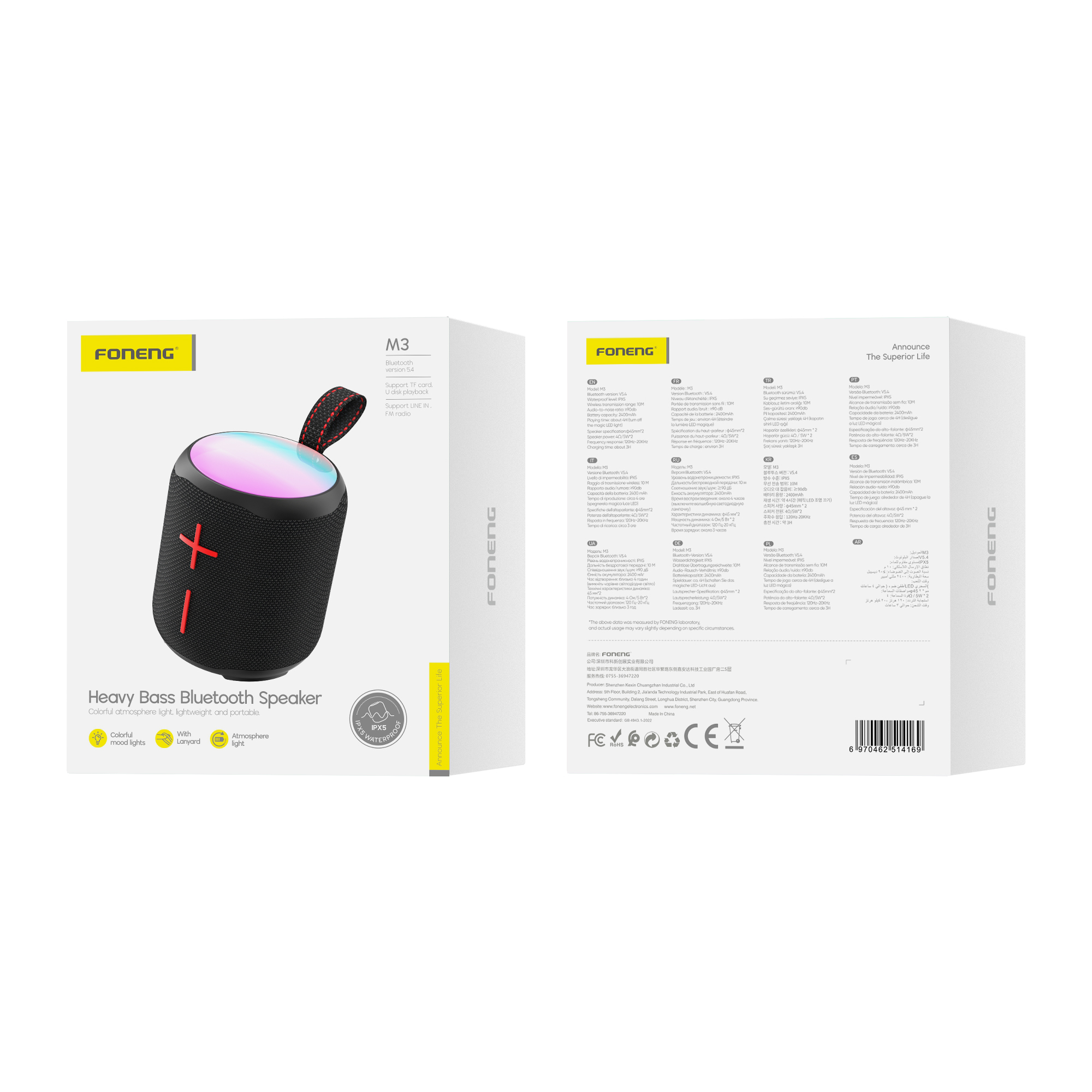 FONENG Bleutooth speaker M3 Noir