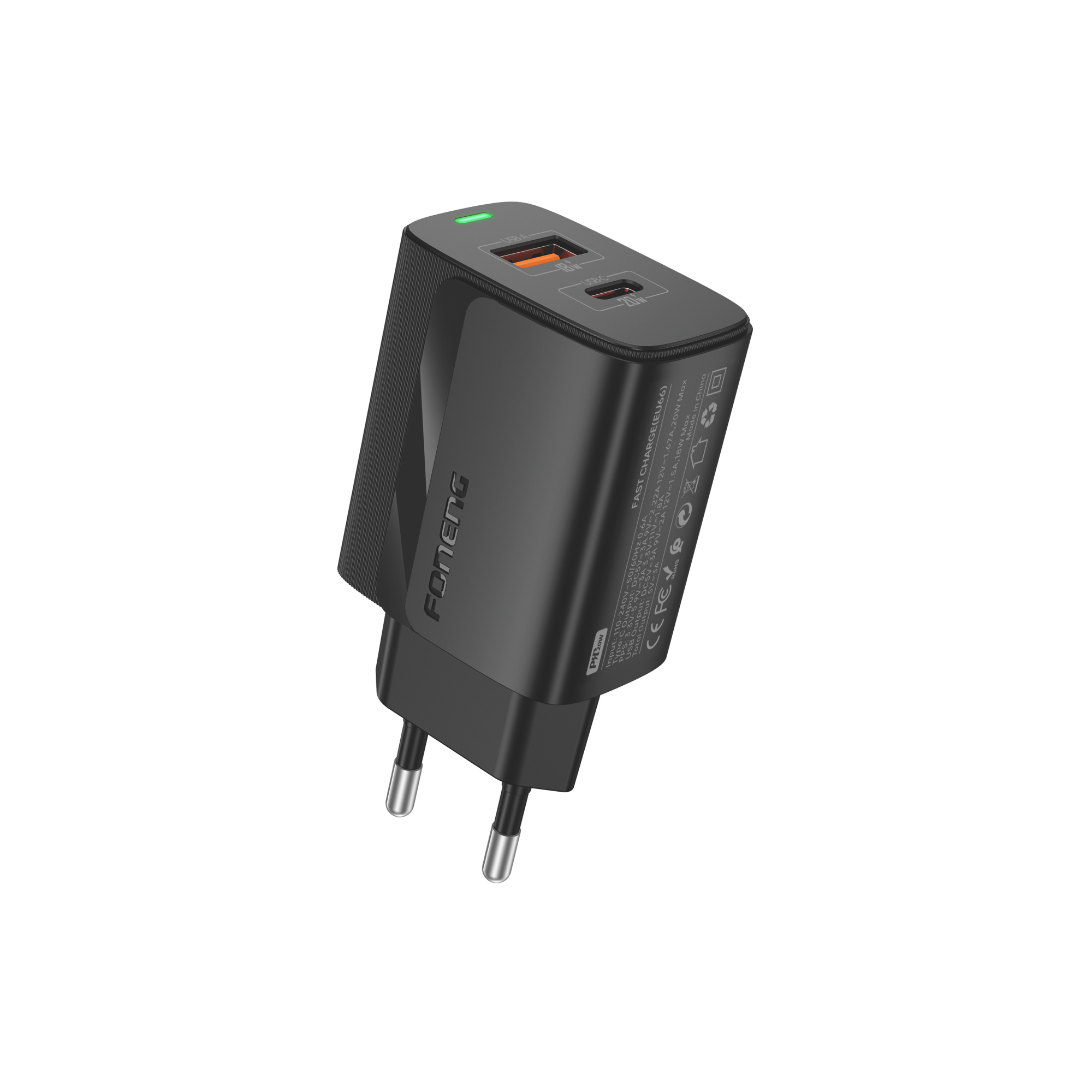 eng_po_FONENG-wall-charger-EU66-PD-20W-1xUSB-C-1xUSB-QC3-0-cable-USB-C-Lightning-Black-1677_2.jpg