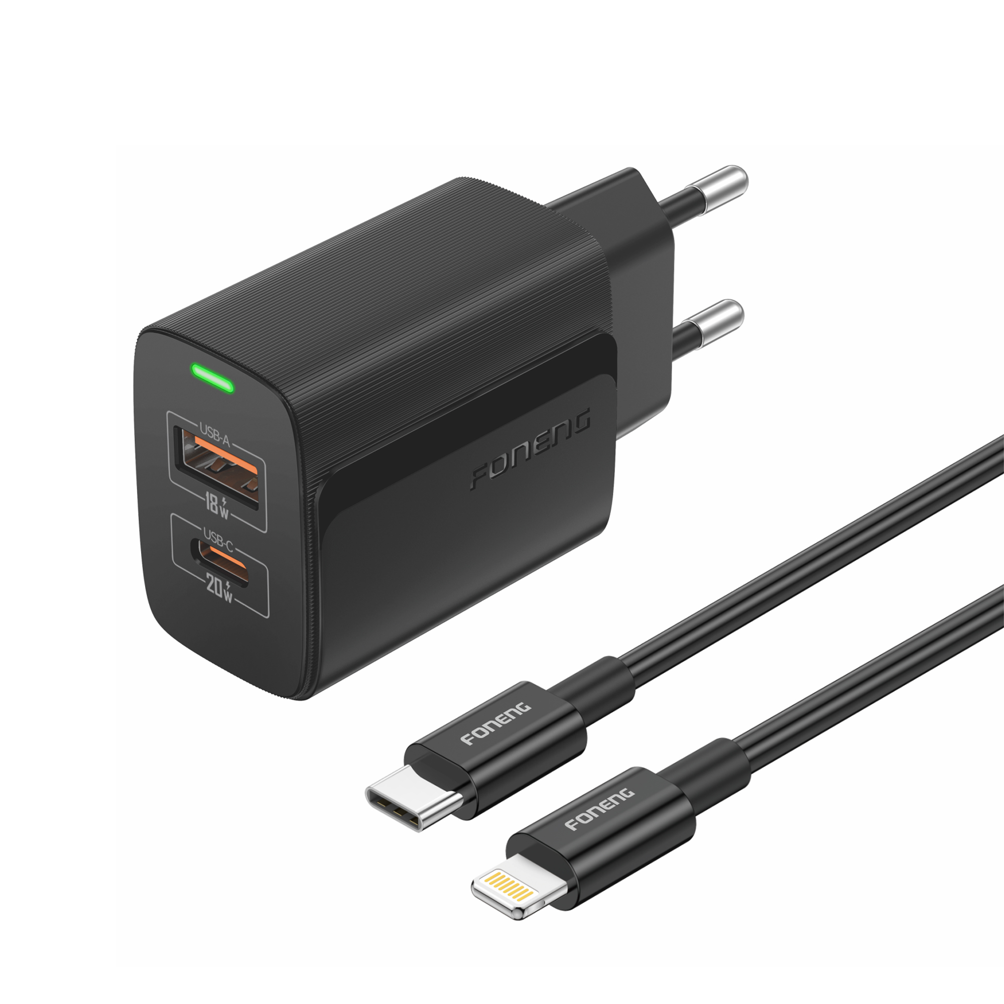 eng_po_FONENG-wall-charger-EU66-PD-20W-1xUSB-C-1xUSB-QC3-0-cable-USB-C-Lightning-Black-1677_3.jpg