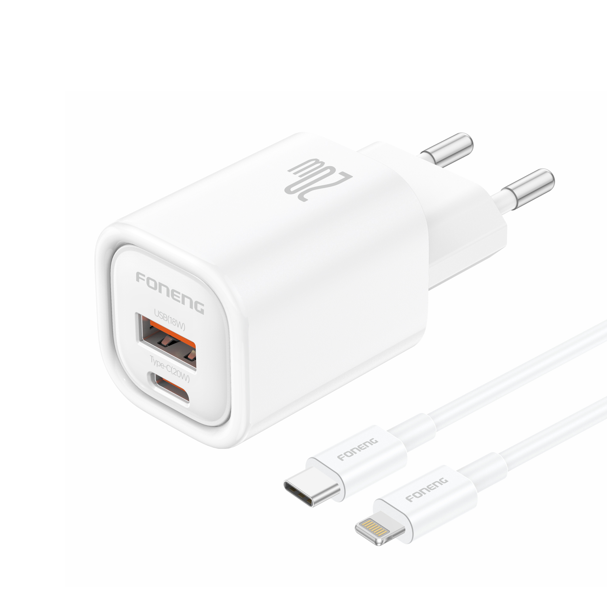 eng_po_FONENG-wall-charger-EU70-PD-20W-1xUSB-C-1xUSB-QC3-0-cable-USB-C-Lightning-White-2682_2.jpg