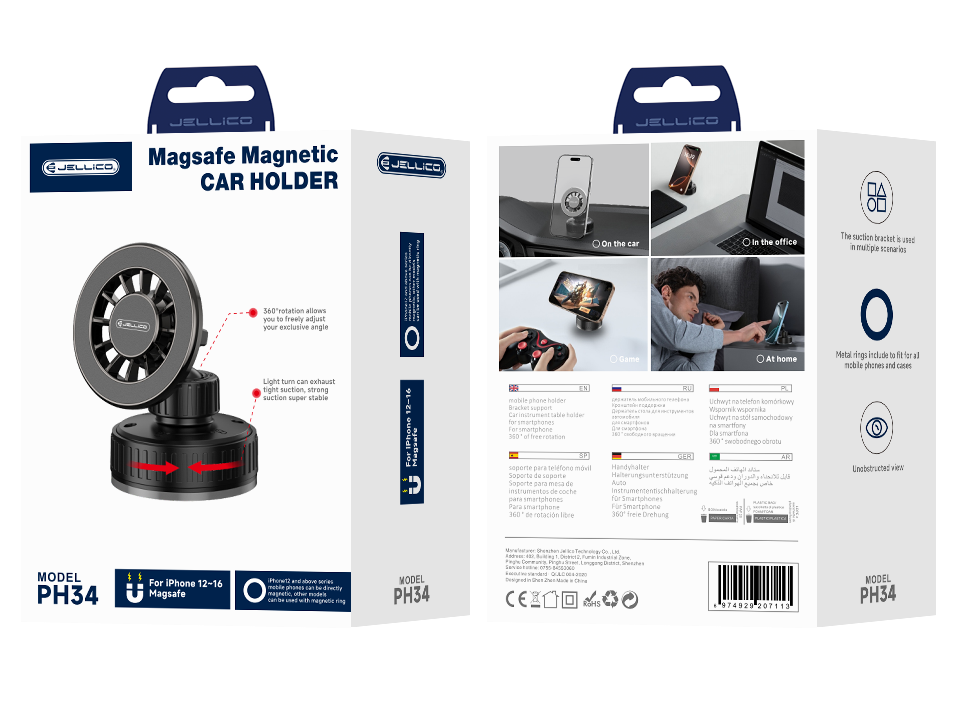 JELLICO car holder magnetic PH34 Noir