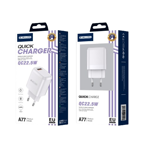 JELLICO wall charger A77 22,5W 1xUSB QC3.0 Blanc