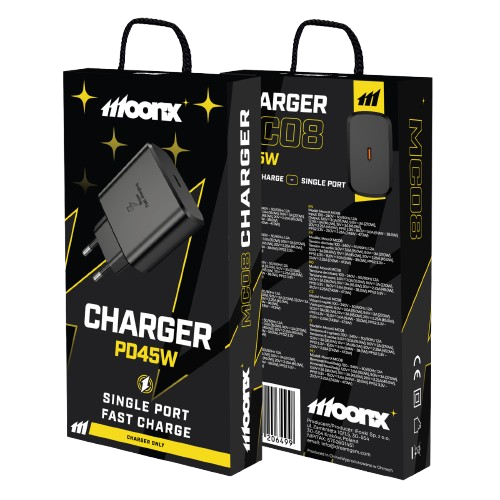 MOONX wall charger MC08 PD 45W 1xUSB-C Noir