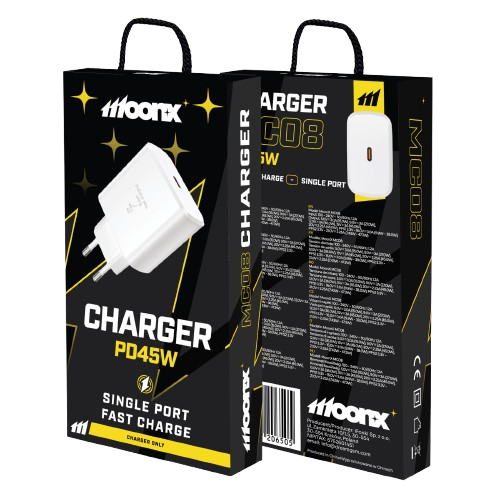 MOONX wall charger MC08 PD 45W 1xUSB-C Blanc