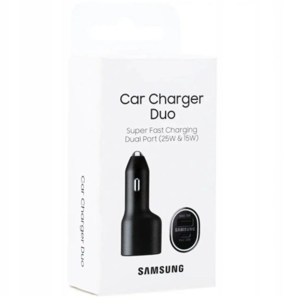 Chargeur de voiture Original Samsung 40W EP-L4020NBEGEU 1xUSB-A 15W 1xUSB-C 25W Noir (blister UE)