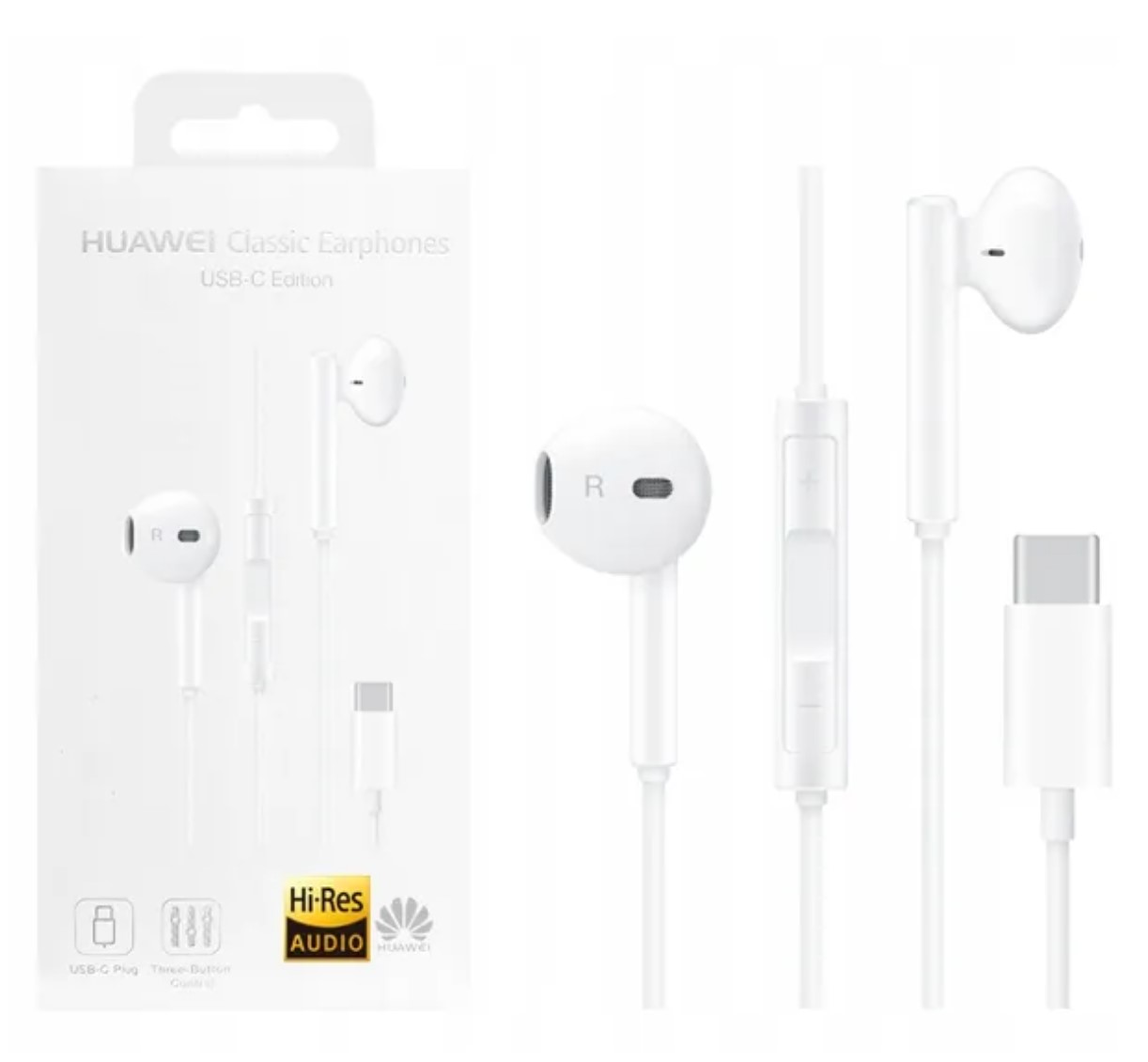 Écouteurs originaux Huawei CM33 55030088 USB-C Blanc (blister UE)
