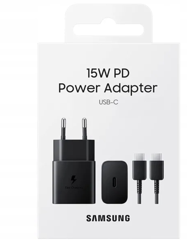 Chargeur secteur Original Samsung 15W + cable USB-C – USB-C EP-T1510XBEGEU Noir (blister UE)
