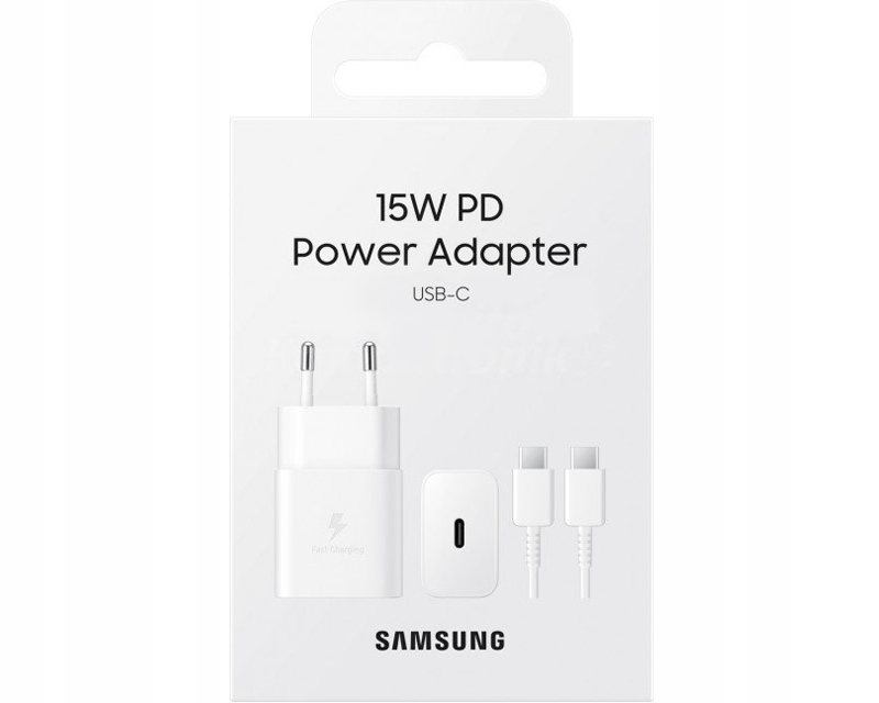 Chargeur secteur Original Samsung 15W + cable USB-C – USB-C EP-T1510XWEGEU Blanc (blister UE)